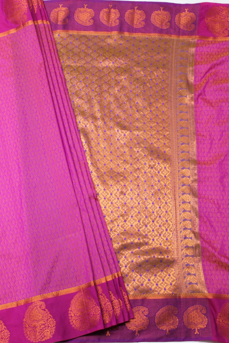 Dark pink color border butta silk saree 00C0B03